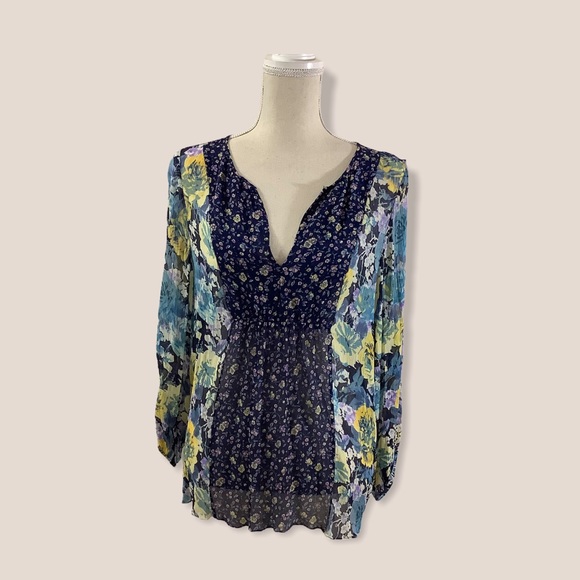 Tops - Joie Thistle Floral Sheer Silk Top